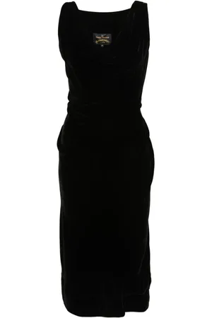 Vivienne Westwood 1990 Samtkleid mit Wasserfallausschnitt
