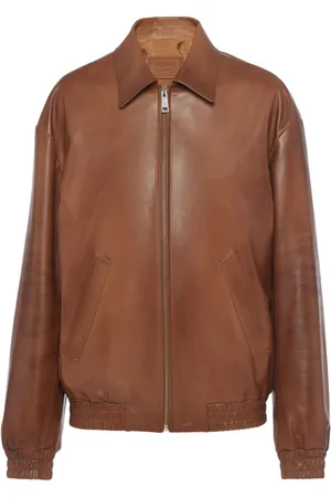 Prada Lederjacke mit Dreiecks-Logo