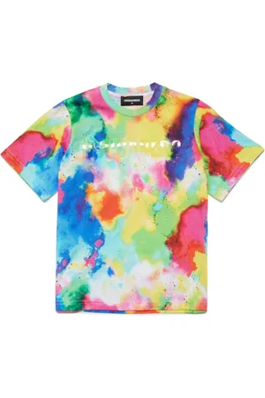 Dsquared2 T-Shirt in Batikoptik mit Logo