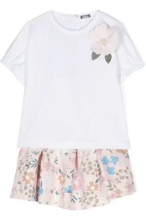 Il gufo Set aus Top und Rock mit Blumen-Print