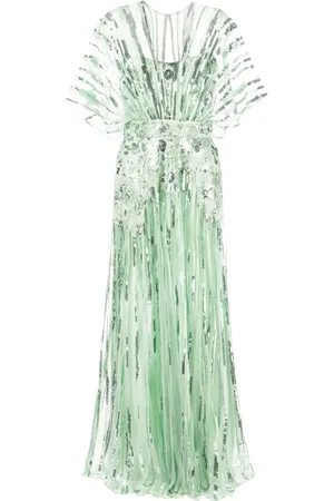 Elie saab Abendkleid mit floralen Applikationen