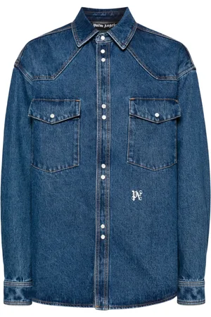 Palm Angels Jeanshemd mit Logo-Stickerei