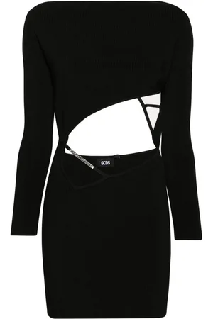 GCDS Asymmetrisches Feinripp-Minikleid