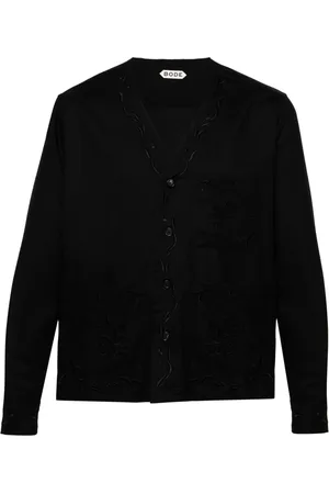 BODE Dumas Twill-Hemdjacke mit Blumenstickerei
