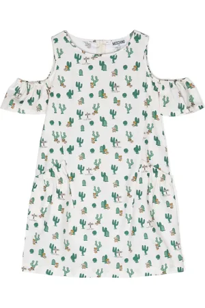 Moschino Schulterfreies Kleid mit Kaktus-Print