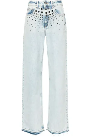 Alessandra Rich Halbhohe Wide-Leg-Jeans