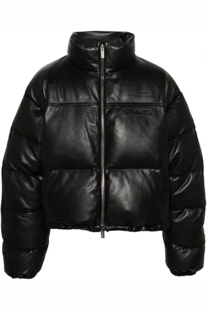 VTMNTS Gefütterte Lederjacke mit Logo-Prägung