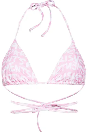 Vetements Neckholder-Bikinioberteil mit Logo-Print