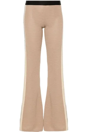 Palm Angels Ausgestellte Strickhose mit Logo-Streifen
