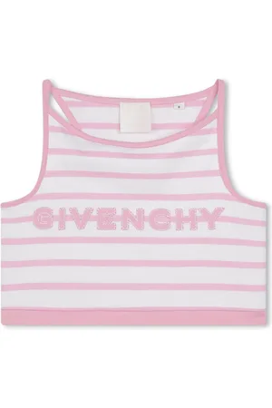 Givenchy Gestreiftes Cropped-Top mit Logo-Stickerei