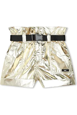 DKNY Kurze laminierte Shorts mit Gürtel