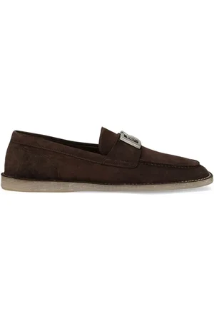 Dolce & Gabbana Loafer aus Wildleder mit Logo-Schild