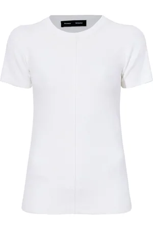 Proenza Schouler Geripptes T-Shirt mit Rundhalsausschnitt