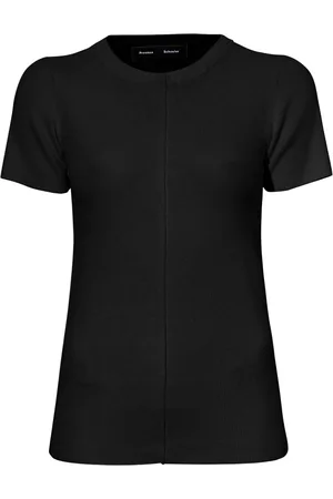 Proenza Schouler Geripptes T-Shirt mit Rundhalsausschnitt