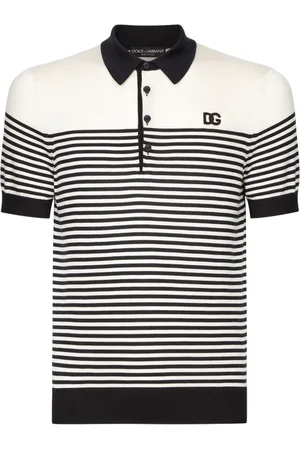 Dolce & Gabbana Gestreiftes Poloshirt mit Logo-Stickerei