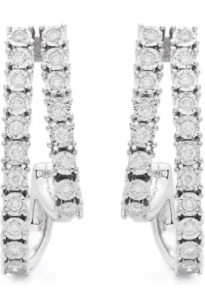 Dana Rebecca Designs 14kt Ava Bea Weißgoldcreole mit Diamanten