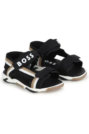 HUGO BOSS Klettverschluss-Sandalen mit Streifendetail