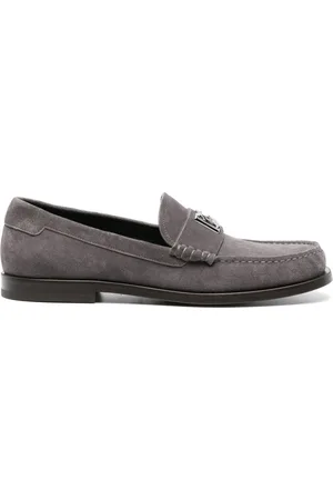 Dolce & Gabbana Loafer aus Wildleder mit Logo-Schild