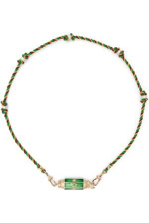 Marie Lichtenberg 14kt Baby Locket Gelbgoldhalskette mit Diamanten