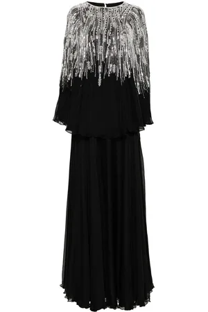 Dina Melwani Kristallverziertes Abendkleid