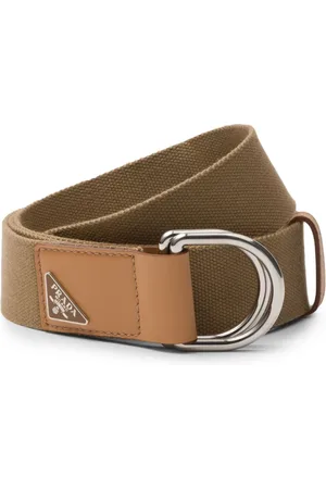 Prada Logo-Gürtel mit Lederbesatz