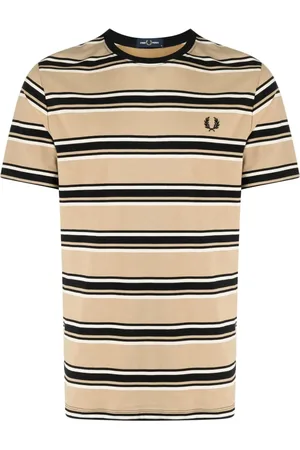 Fred Perry Gestreiftes T-Shirt mit Logo-Stickerei