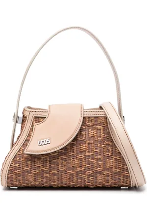 GCDS Kleine Comma Tasche aus gewebtem Bast
