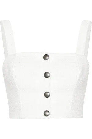 Alessandra Rich Kariertes Cropped-Top aus Tweed