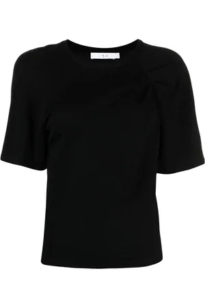 IRO Gerafftes T-Shirt mit weiten Ärmeln