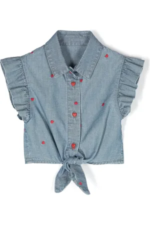 Lapin House Chambray-Hemd mit Herzstickerei