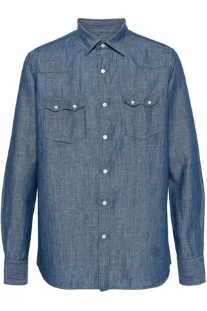 LARDINI Langärmeliges Chambray-Hemd