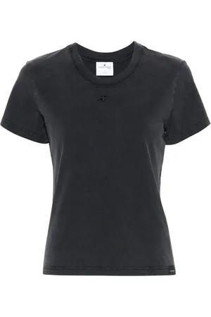 Courrèges T-Shirt mit Logo-Stickerei