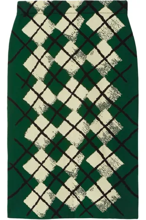 Burberry Midirock in Argyle-Intarsienstrick