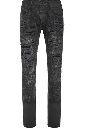 Philipp Plein Halbhohe Jeans im Distressed-Look