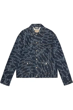 Gucci Jeansjacke mit Wavy GG-Print