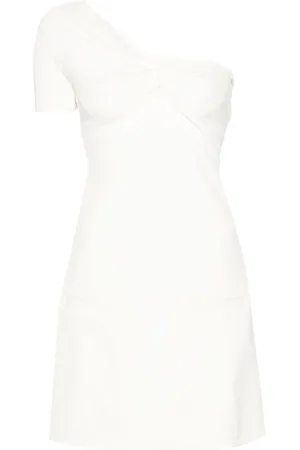 Courrèges Einschultriges Krepp-Minikleid mit Twist-Detail
