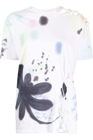 Collina Strada Handbemaltes Nash T-Shirt mit Cut-Out