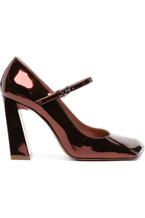 Amina Muaddi Charlotte Pumps aus Lackleder 95mm