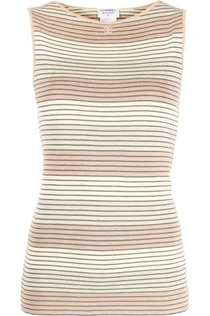 CHANEL 1998 gestreiftes Strick-Tanktop