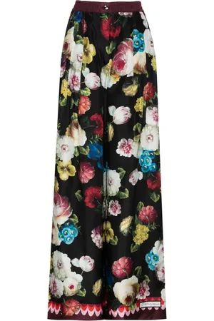 Dolce & Gabbana Weite Hose mit Blumenmuster