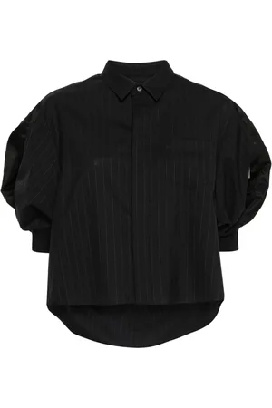 SACAI Cropped-Hemd mit Nadelstreifen