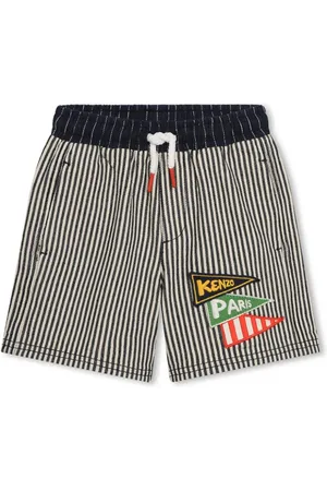 Kenzo Gestreifte Shorts mit Logo-Applikation