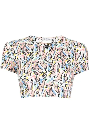 CHANEL 1995 pumps-print T-shirt