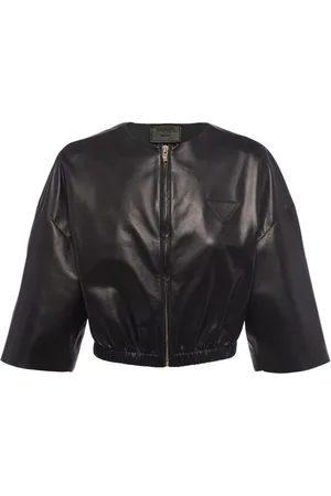 Prada Cropped-Bomberjacke aus Leder