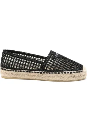 Prada Gehäkelte Espadrilles mit Triangel-Logo