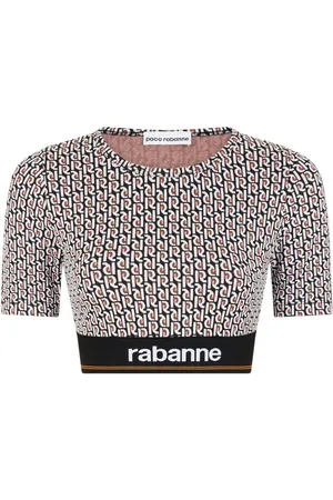 Paco rabanne Cropped-T-Shirt mit Print
