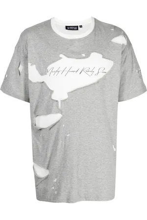 MOSTLY HEARD RARELY SEEN T-Shirt im Distressed-Look mit Logo-Print