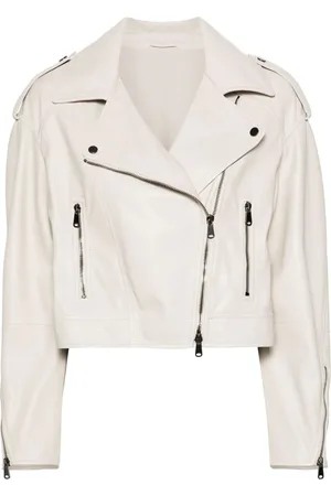 Brunello Cucinelli Lederjacke mit fallendem Revers