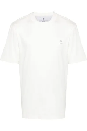 Brunello Cucinelli T-Shirt mit Logo-Stickerei