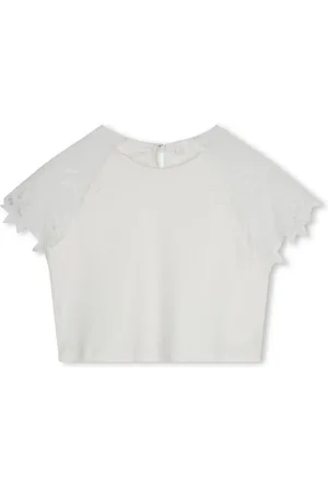 Chloé T-Shirt aus Bio-Baumwolle mit Guipure-Spitze